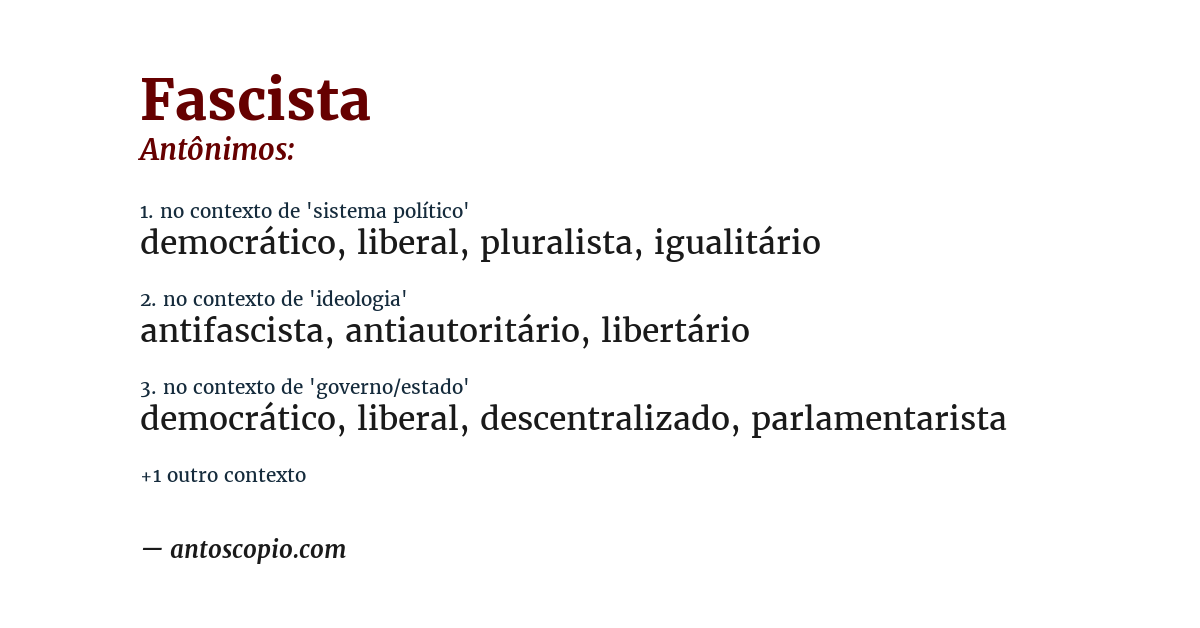 Antônimo de fascista