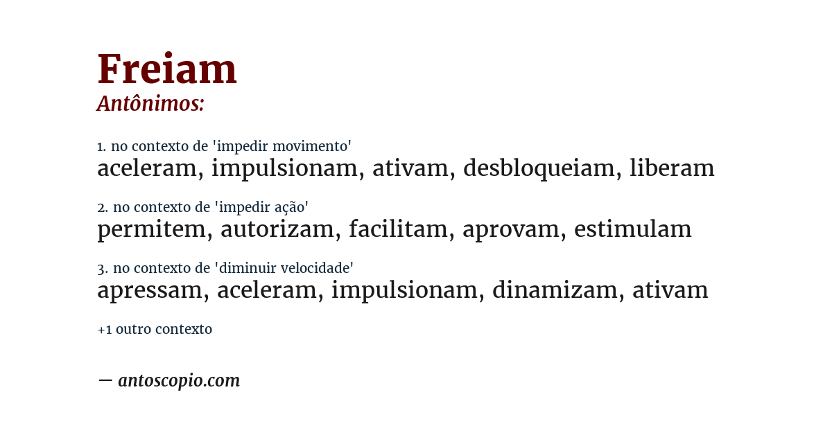 Antônimo de freiam