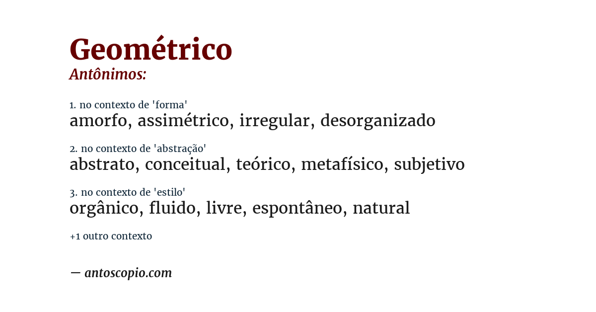 Antônimo de geométrico