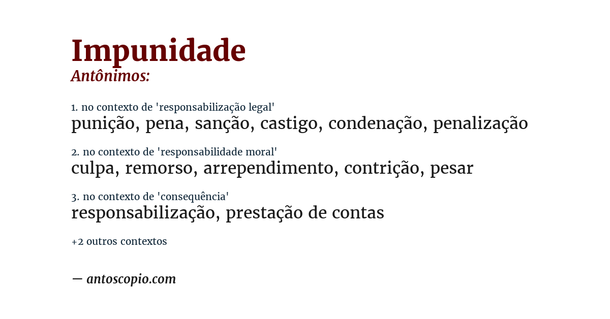 Antônimo de impunidade