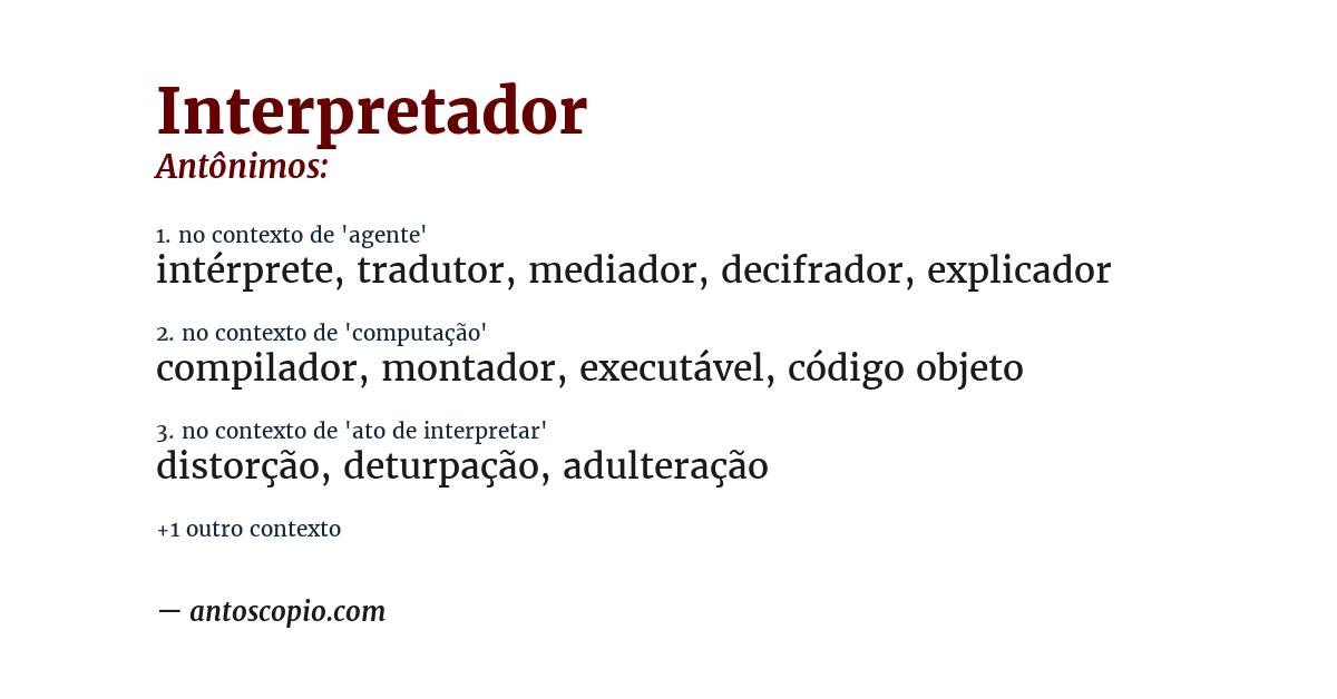 Antônimo de interpretador