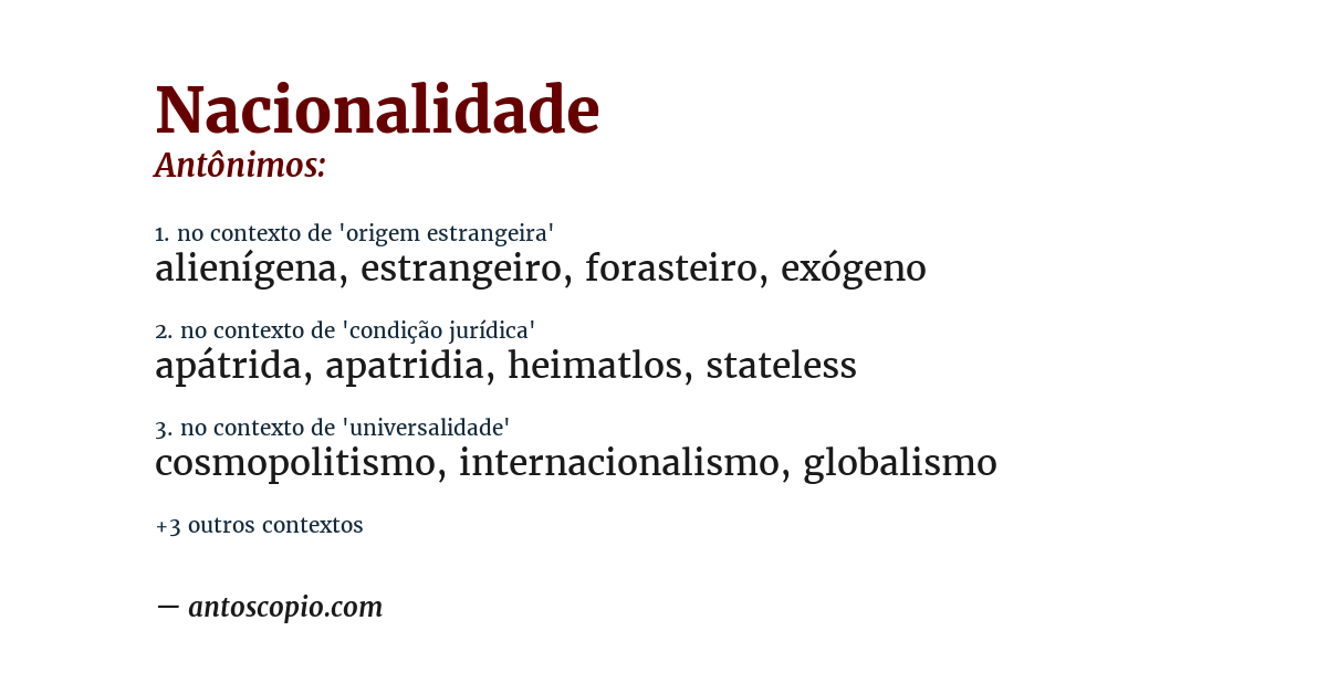 Antônimo de nacionalidade