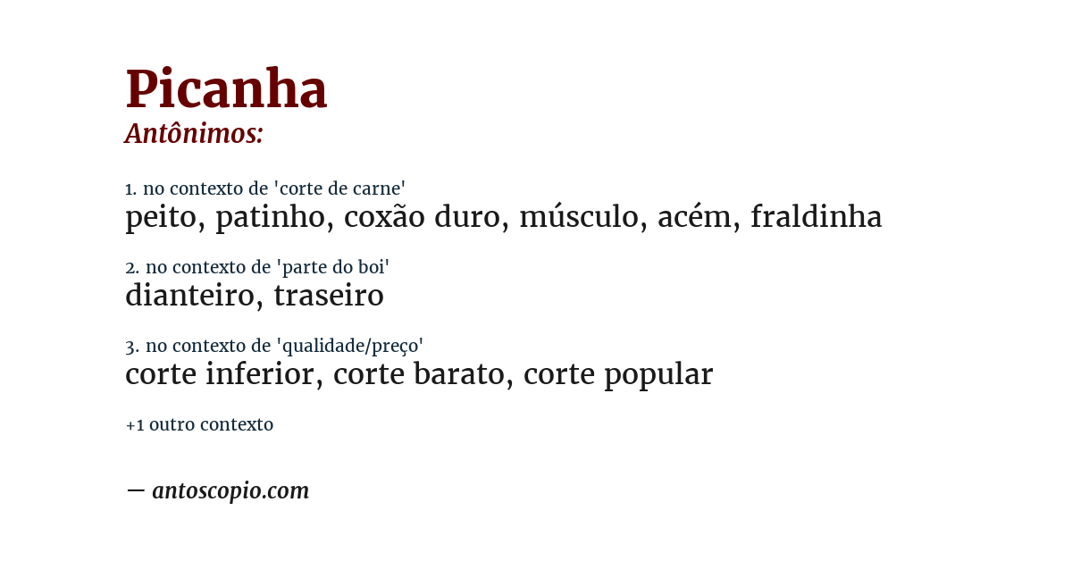 Antônimo de picanha