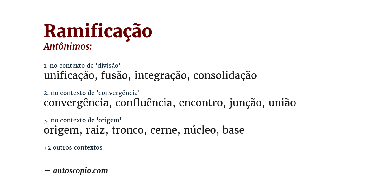 Antônimo de ramificação