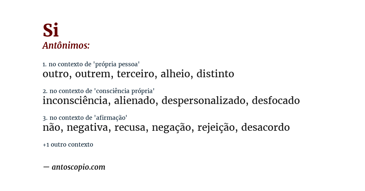 Antônimo de si