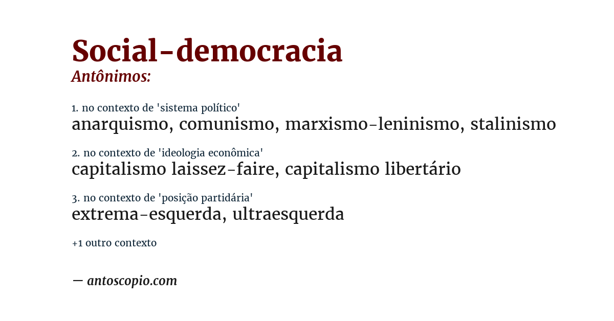 Antônimo de social-democracia