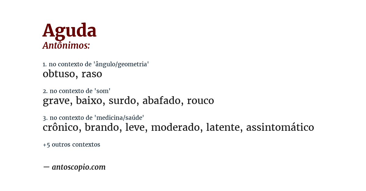 Antônimo de aguda