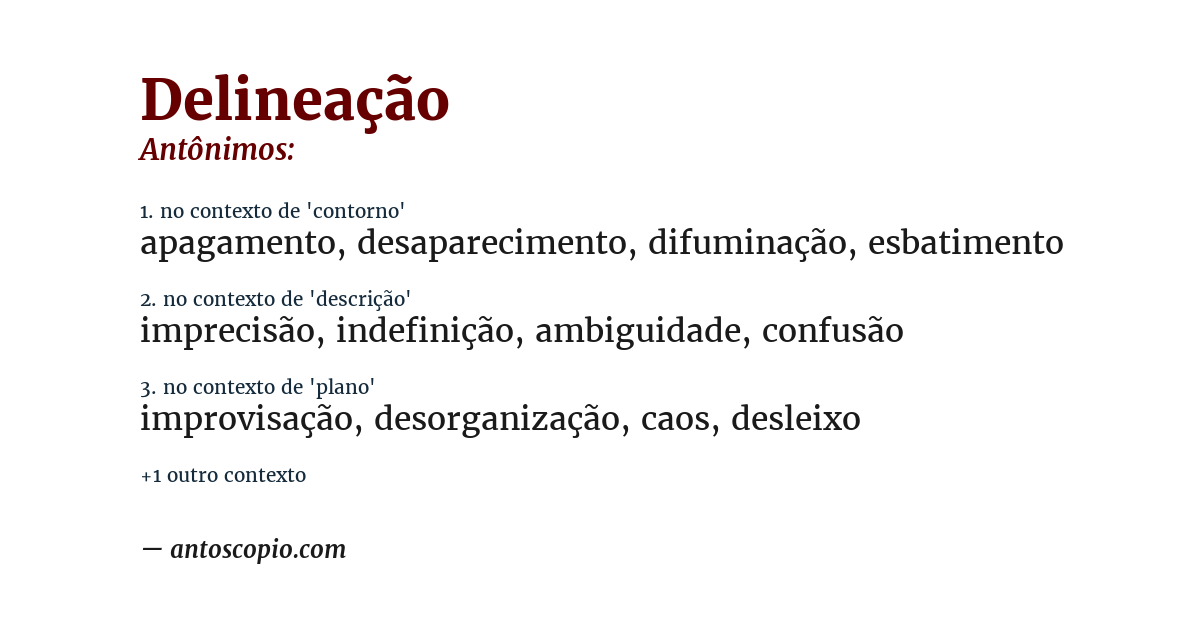 Antônimo de delineação