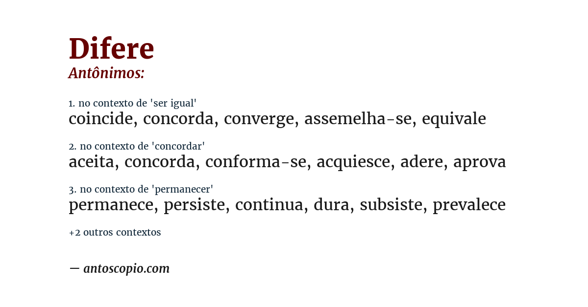 Antônimo de difere