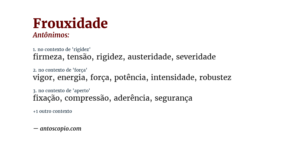 Antônimo de frouxidade