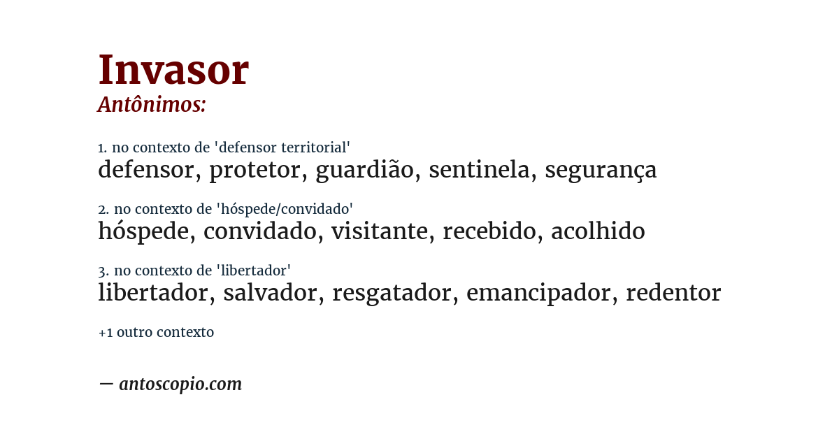 Antônimo de invasor