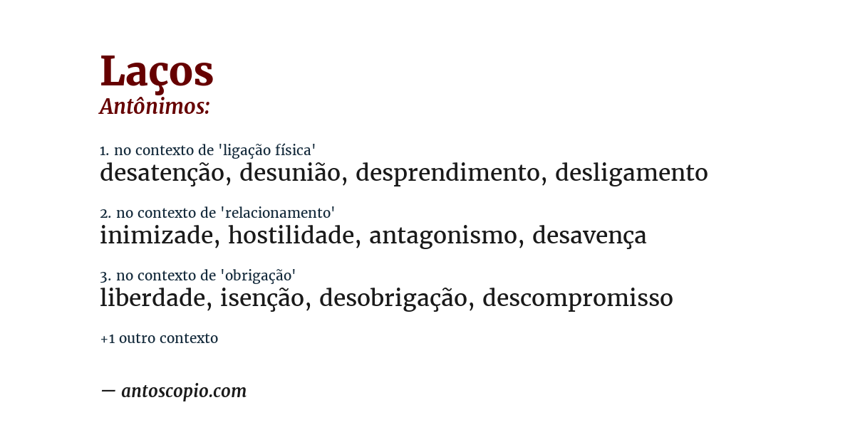 Antônimo de laços