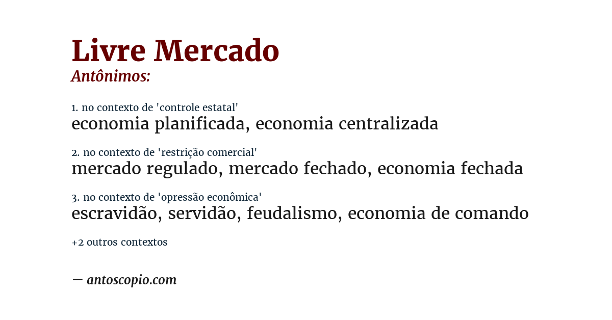 Antônimo de livre mercado