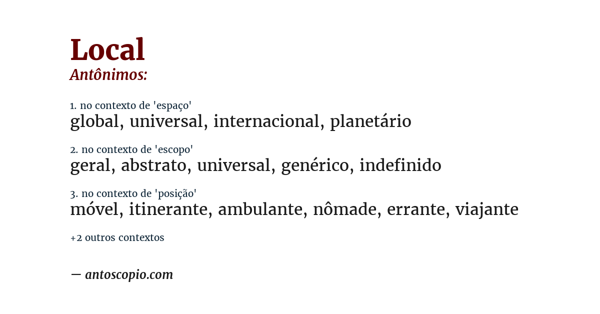 Antônimo de local