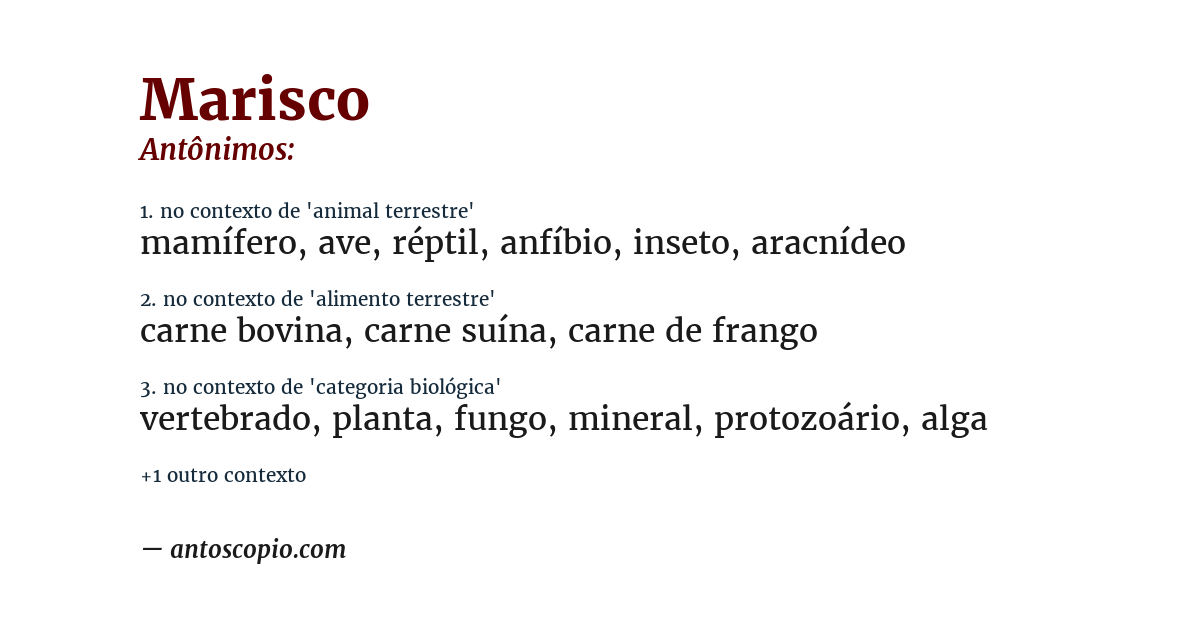 Antônimo de marisco