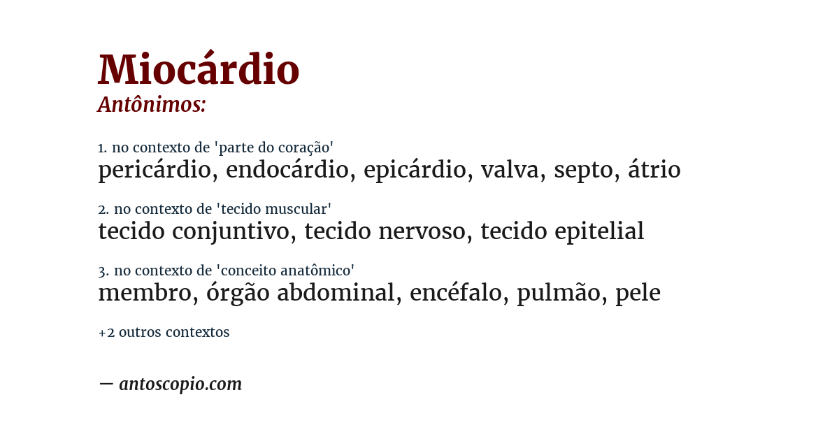 Antônimo de miocárdio