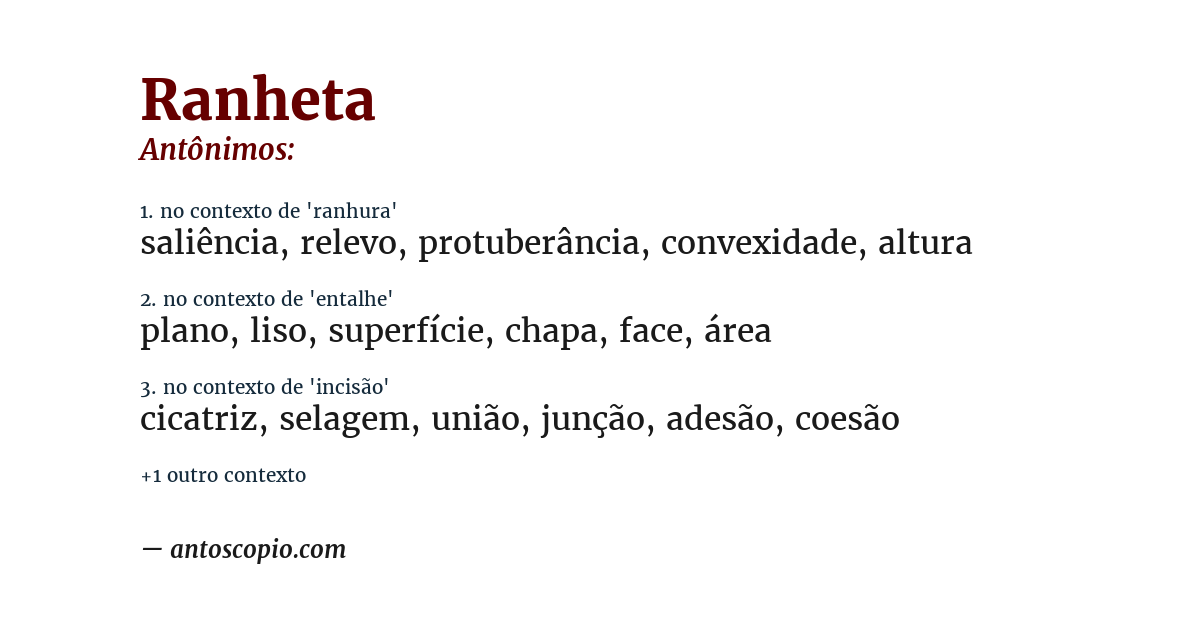 Antônimo de ranheta