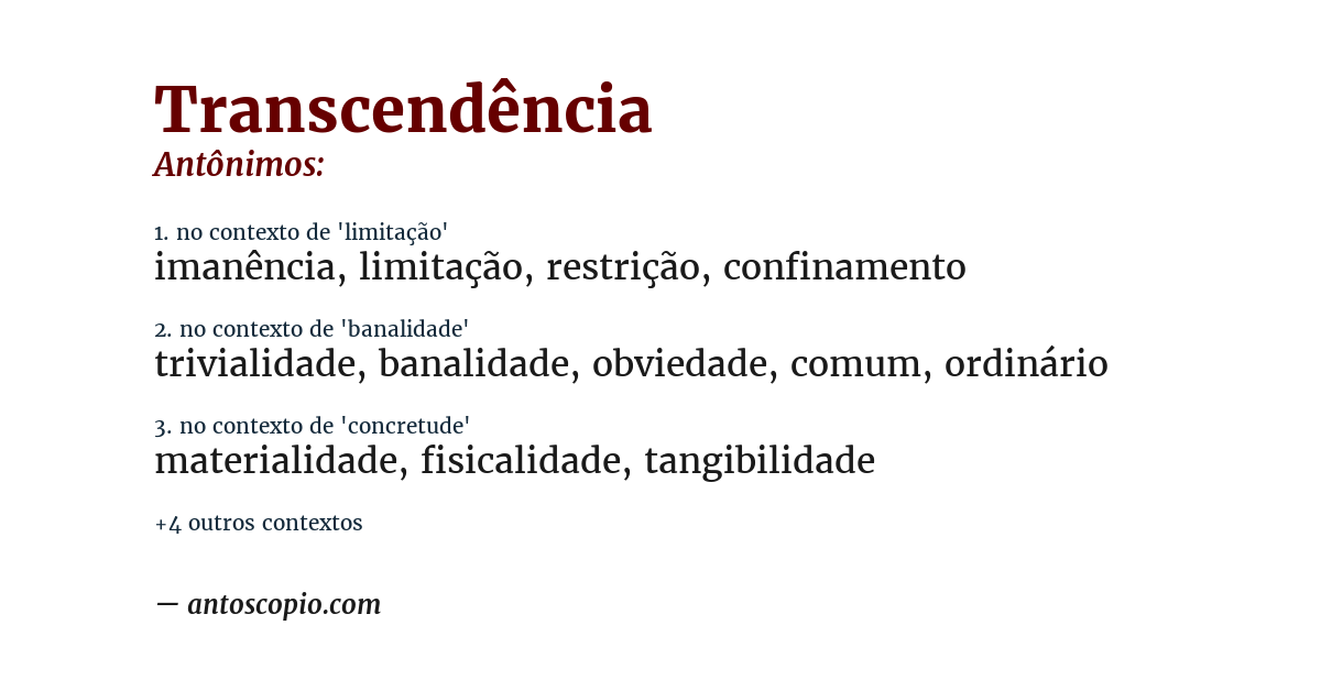 Antônimo de transcendência