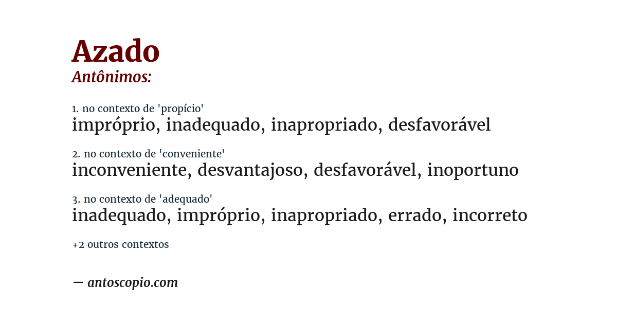 Antônimo de azado