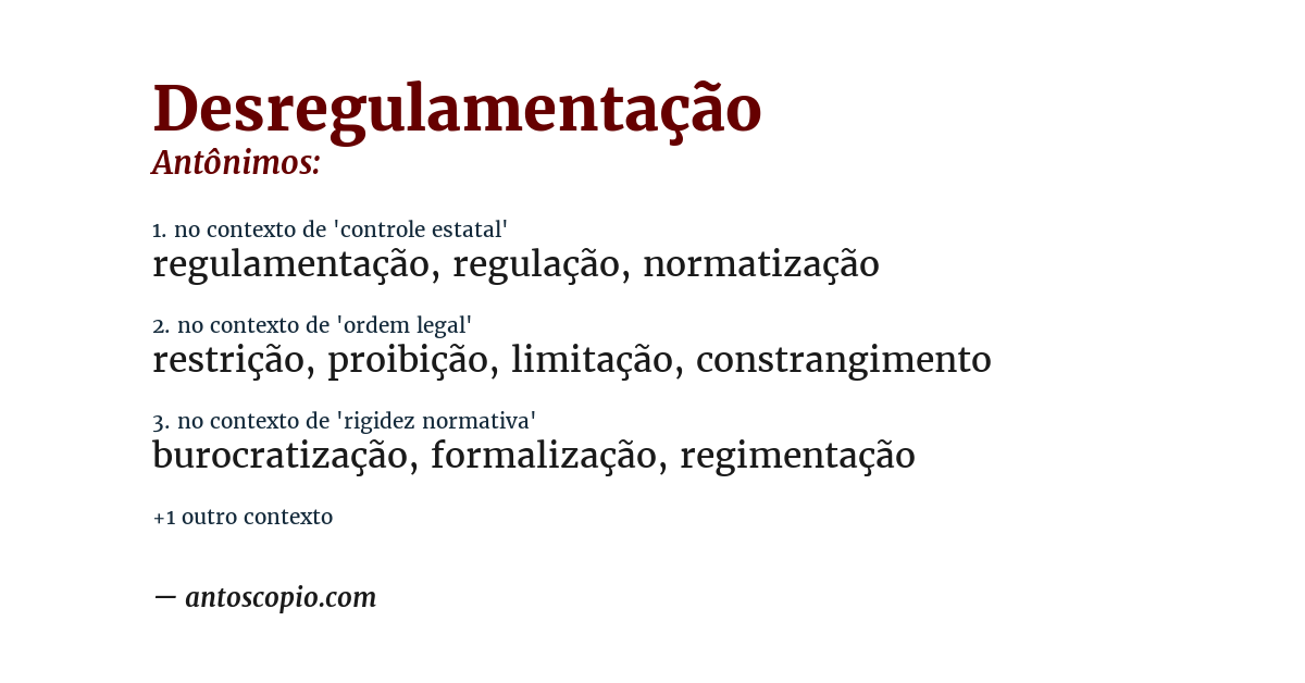 Antônimo de desregulamentação