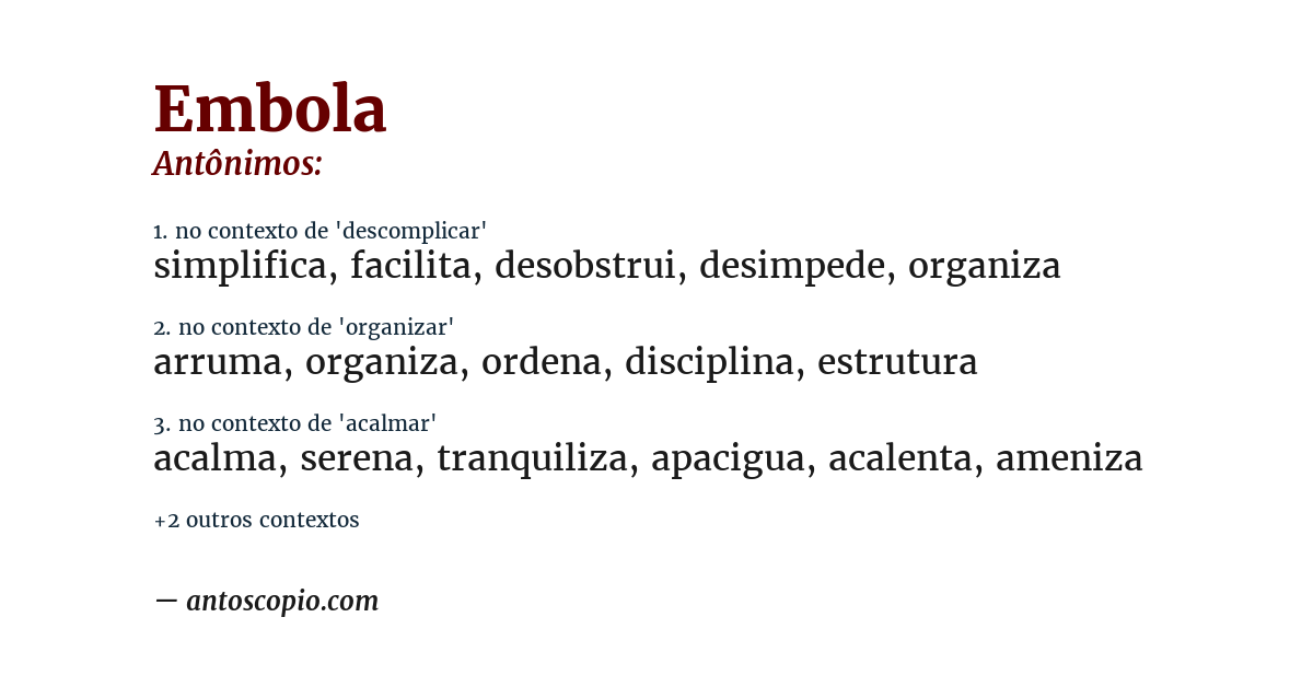 Antônimo de embola