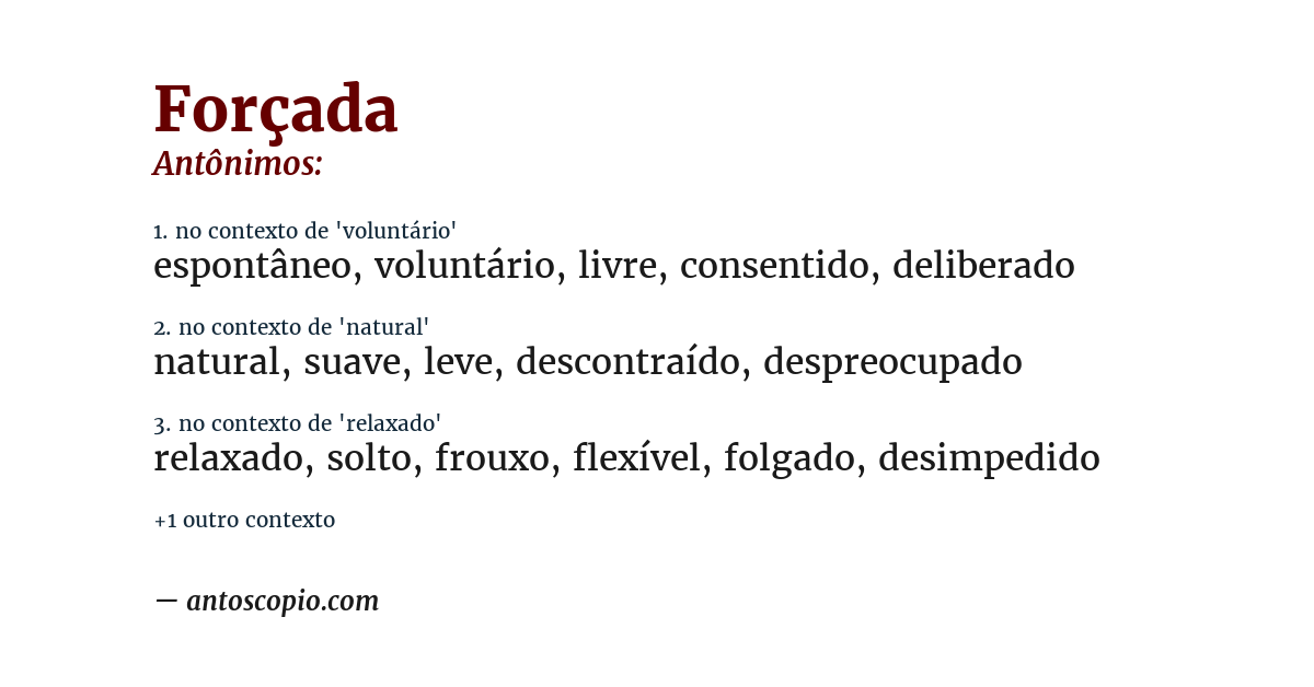 Antônimo de forçada