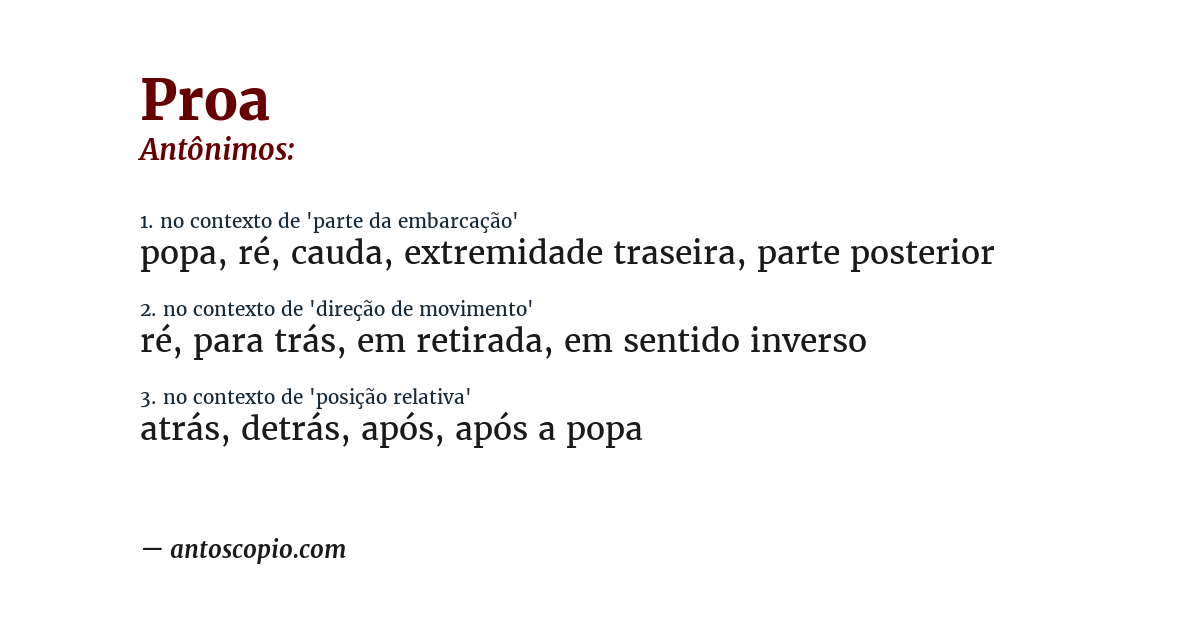 Antônimo de proa