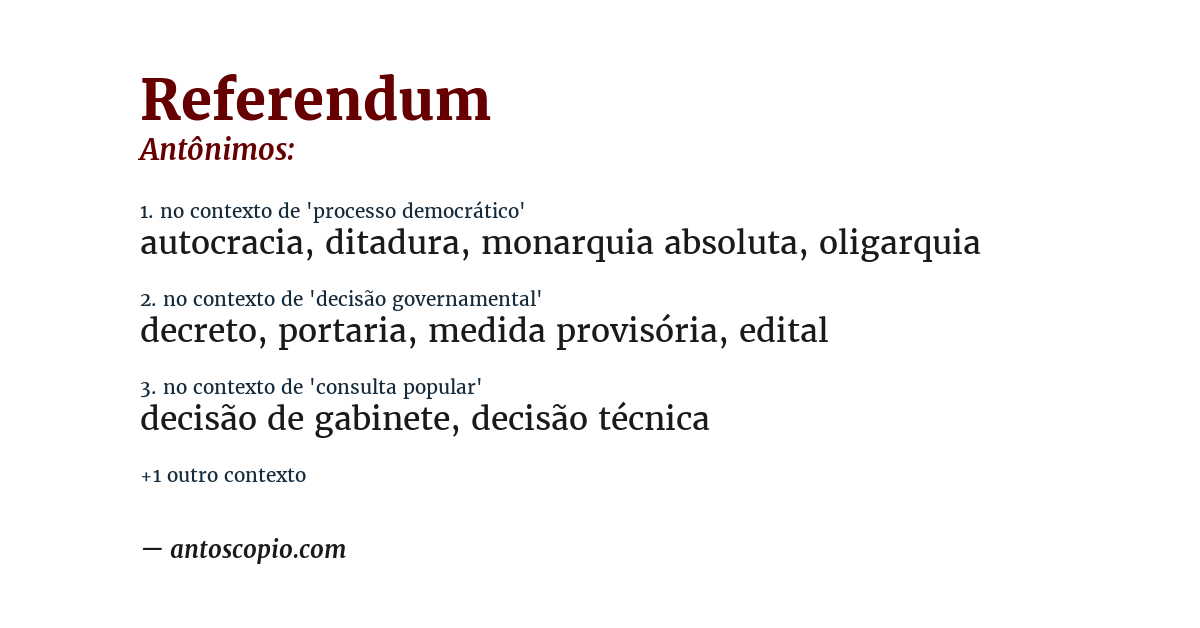 Antônimo de referendum
