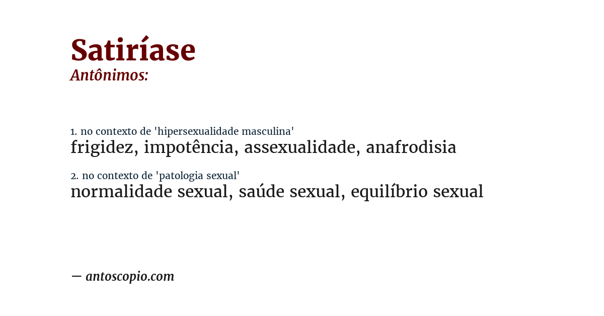 Antônimo de satiríase