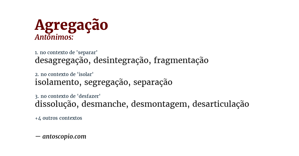 Antônimo de agregação