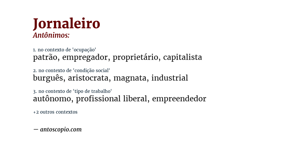 Antônimo de jornaleiro