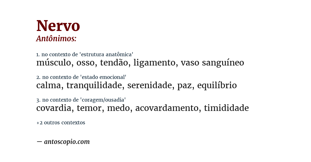 Antônimo de nervo