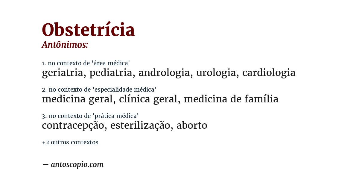 Antônimo de obstetrícia