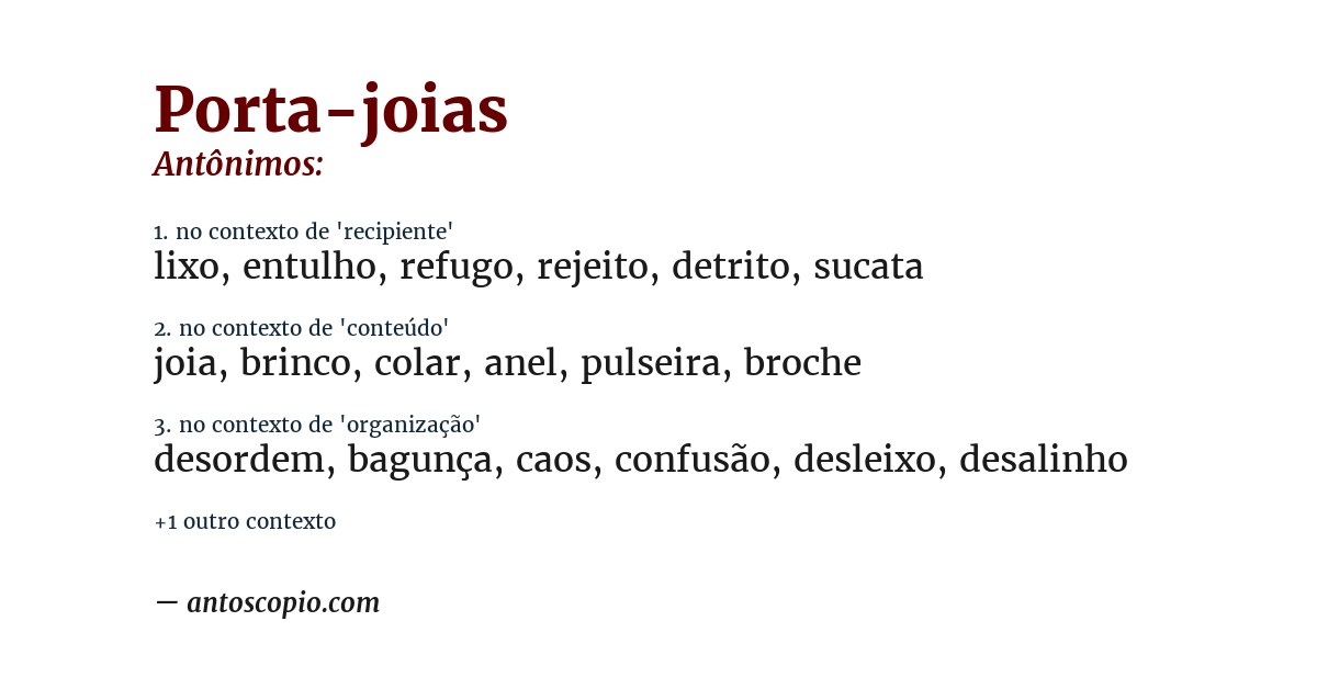 Antônimo de porta-joias