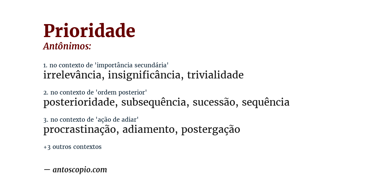 Antônimo de prioridade