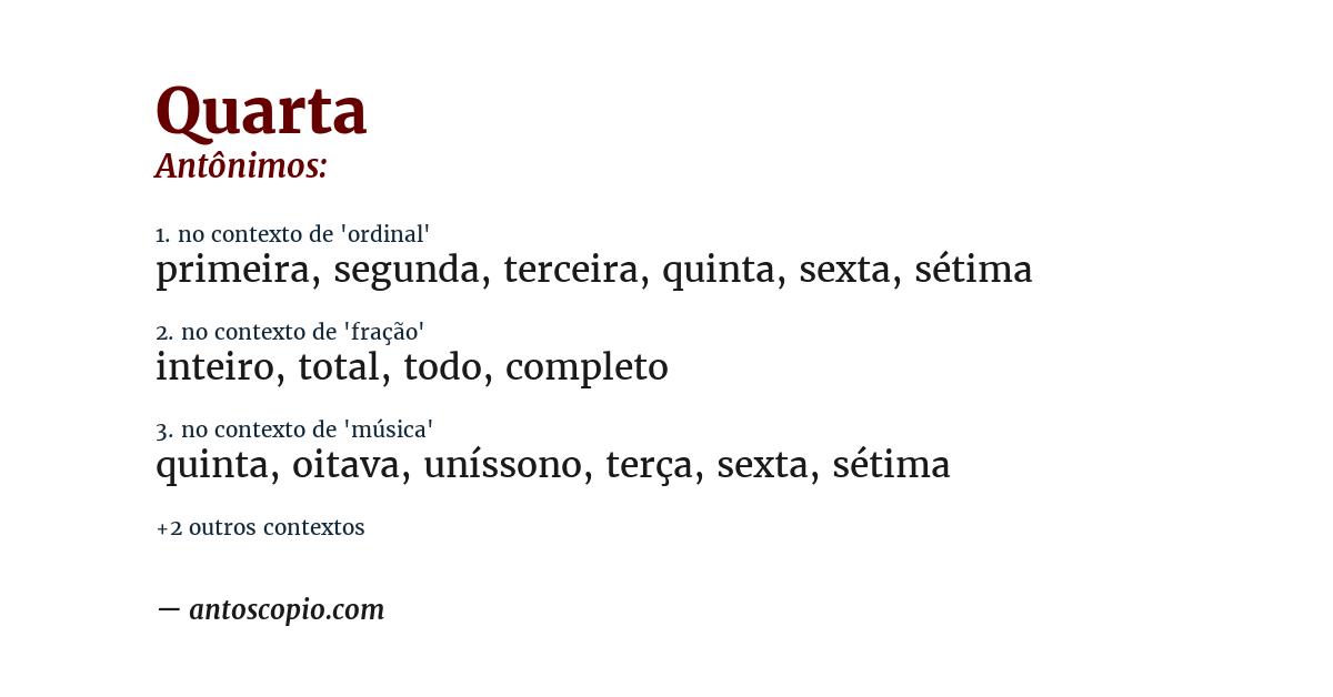 Antônimo de quarta
