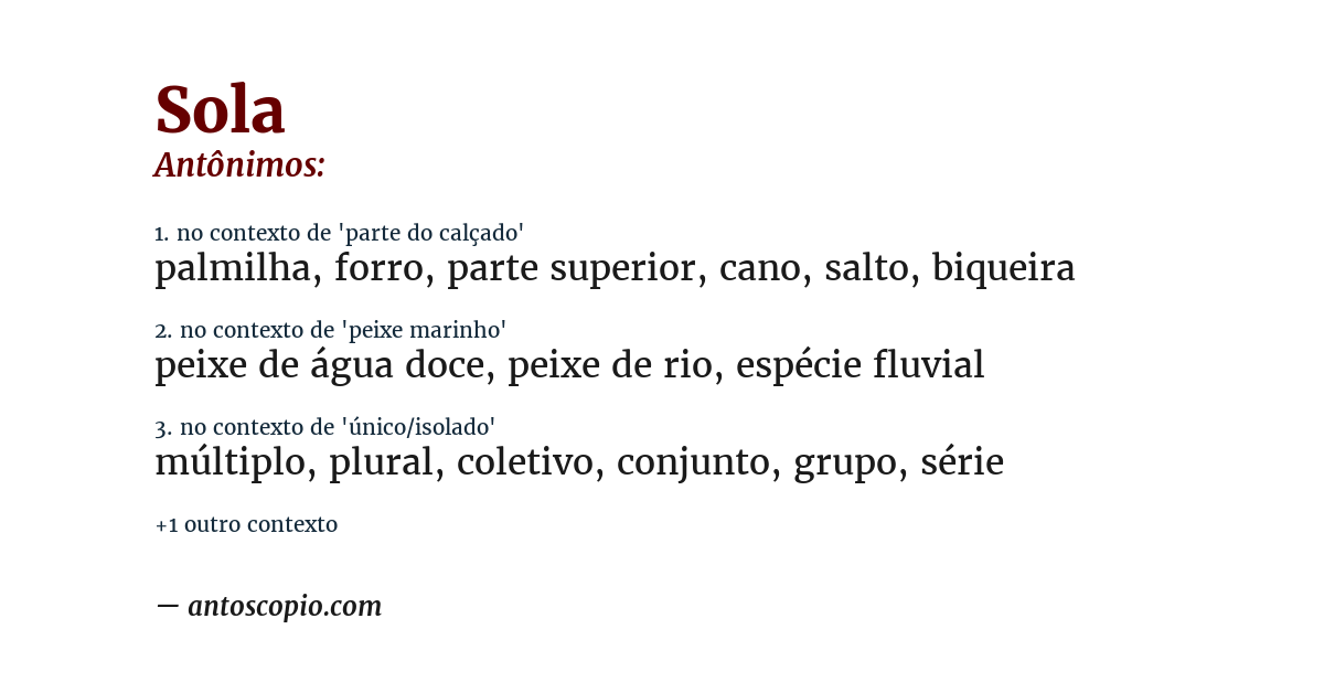 Antônimo de sola