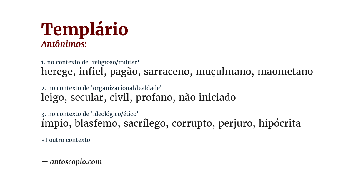 Antônimo de templário