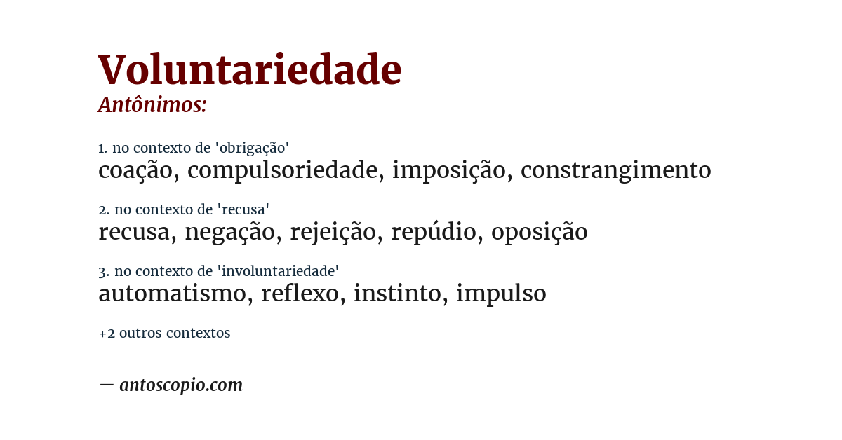 Antônimo de voluntariedade
