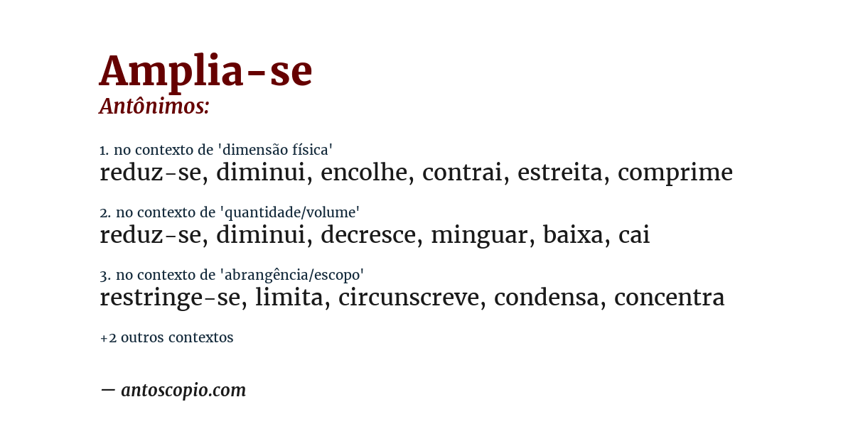 Antônimo de amplia-se