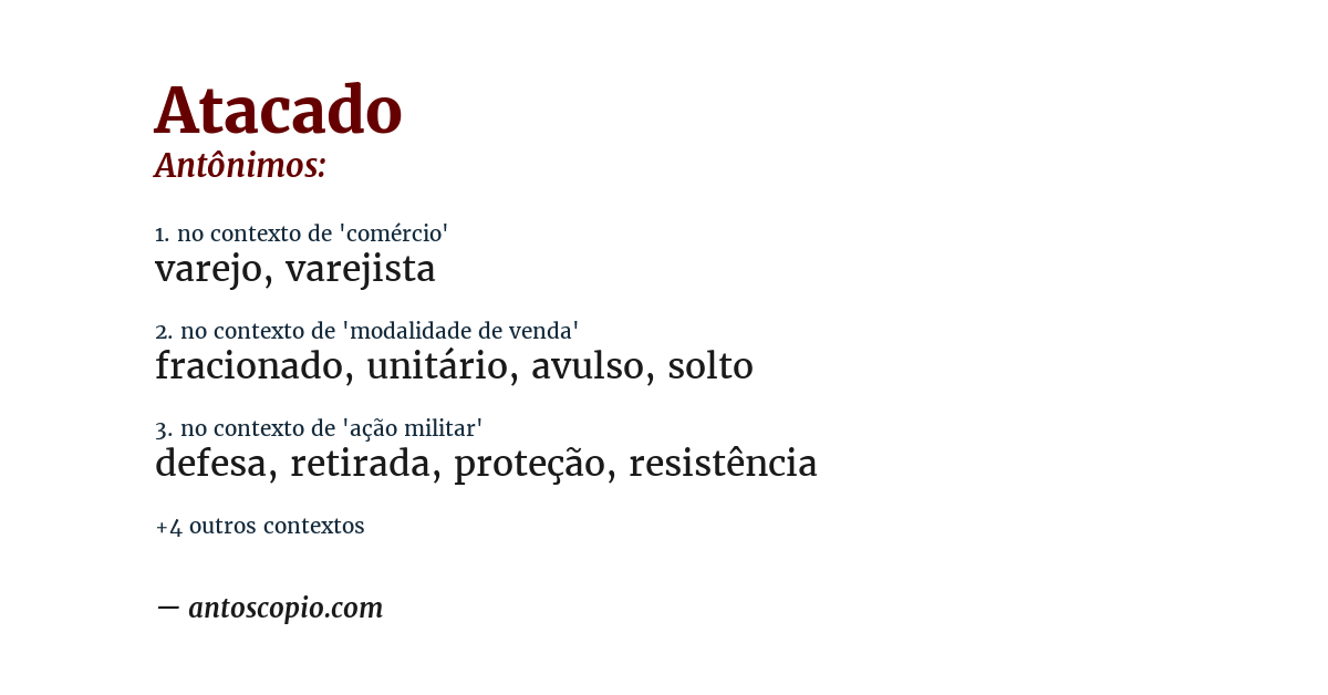 Antônimo de atacado