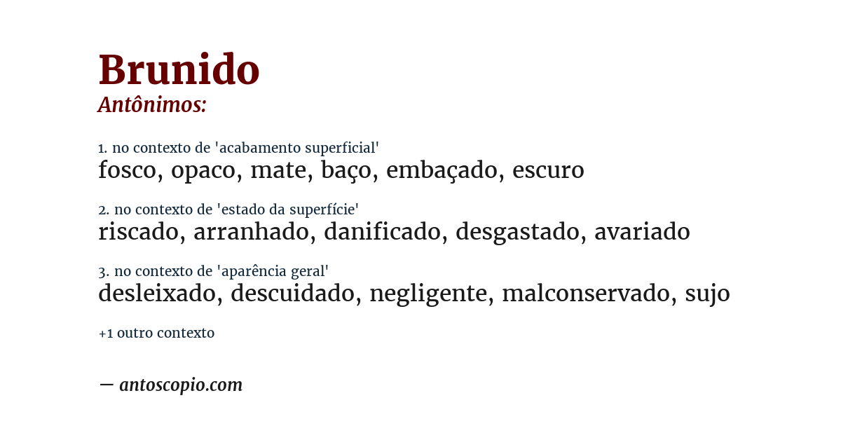 Antônimo de brunido