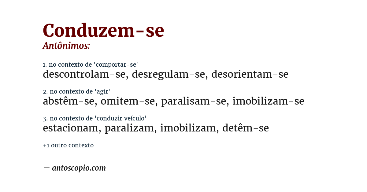 Antônimo de conduzem-se