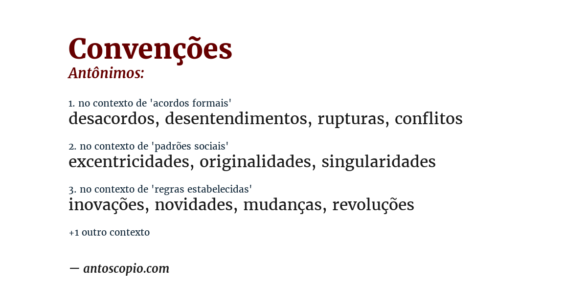 Antônimo de convenções