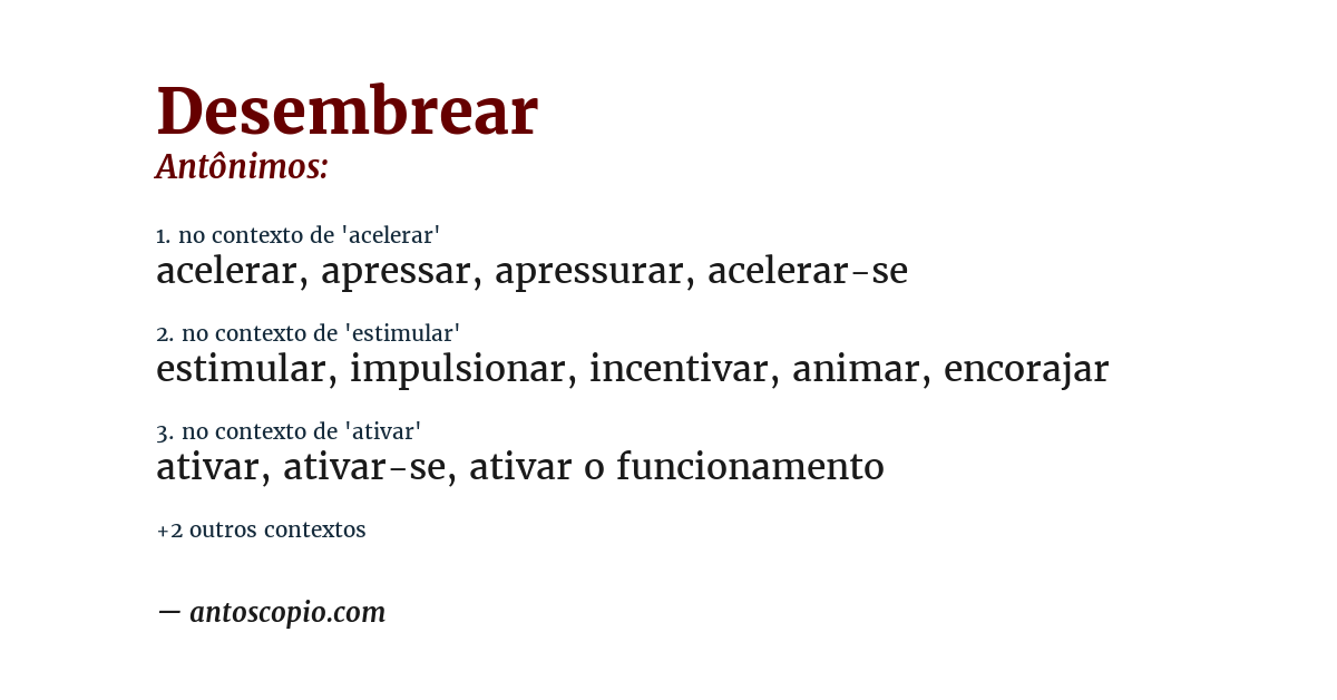 Antônimo de desembrear