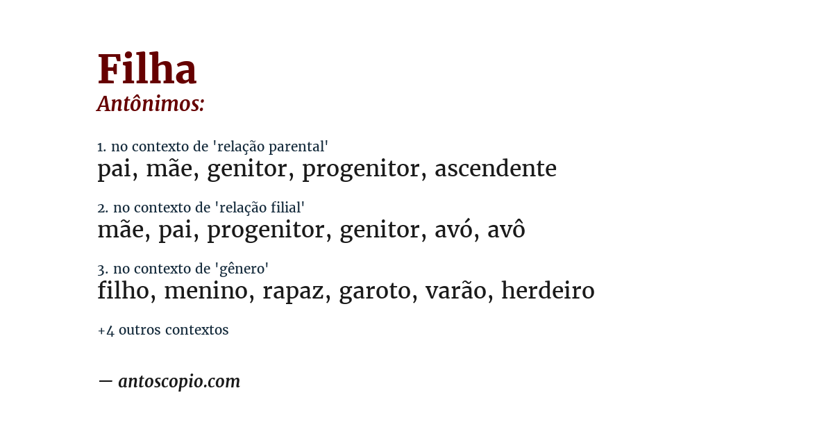Antônimo de filha