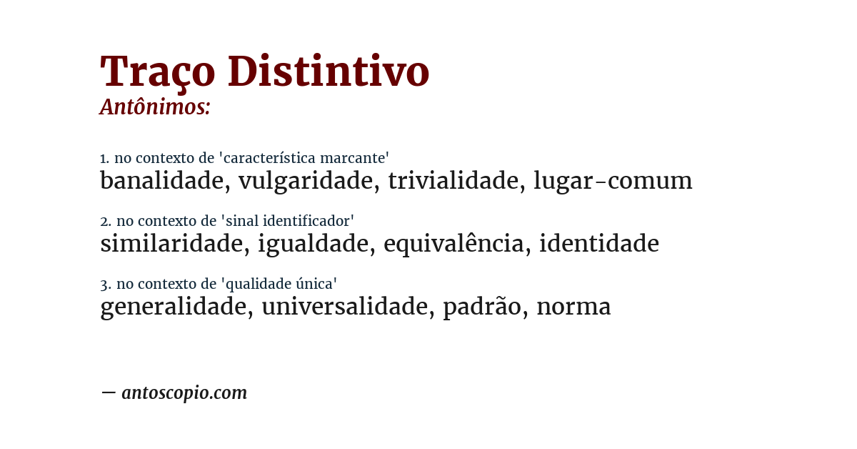 Antônimo de traço distintivo