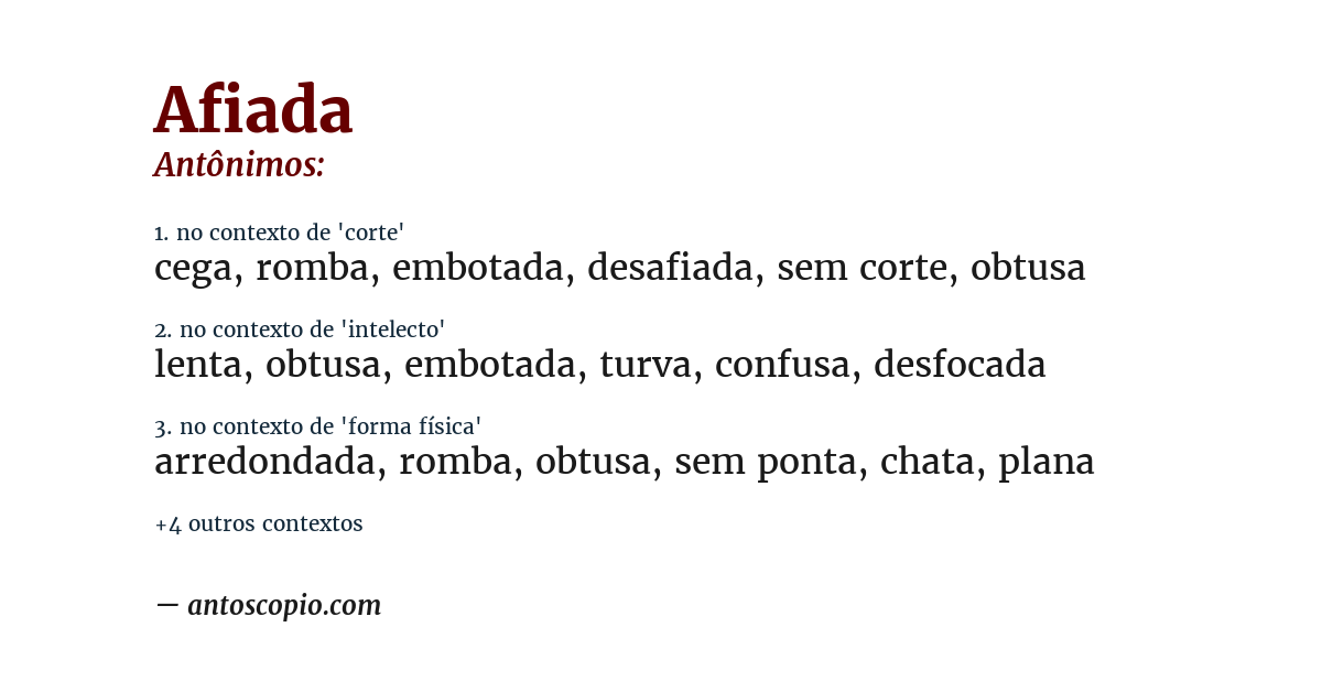 Antônimo de afiada