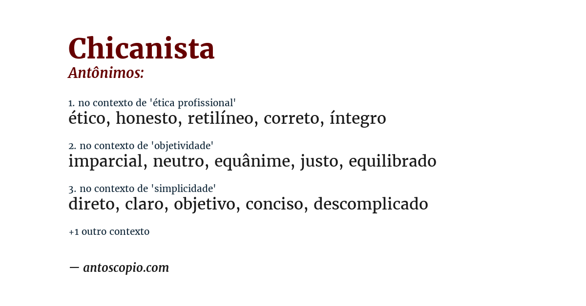 Antônimo de chicanista