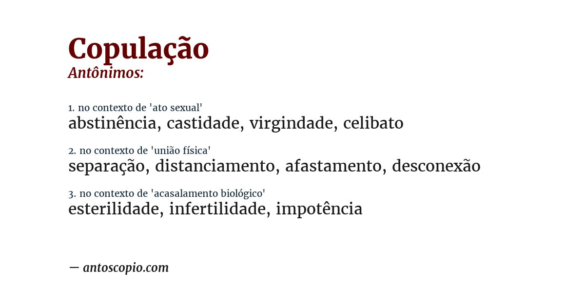 Antônimo de copulação